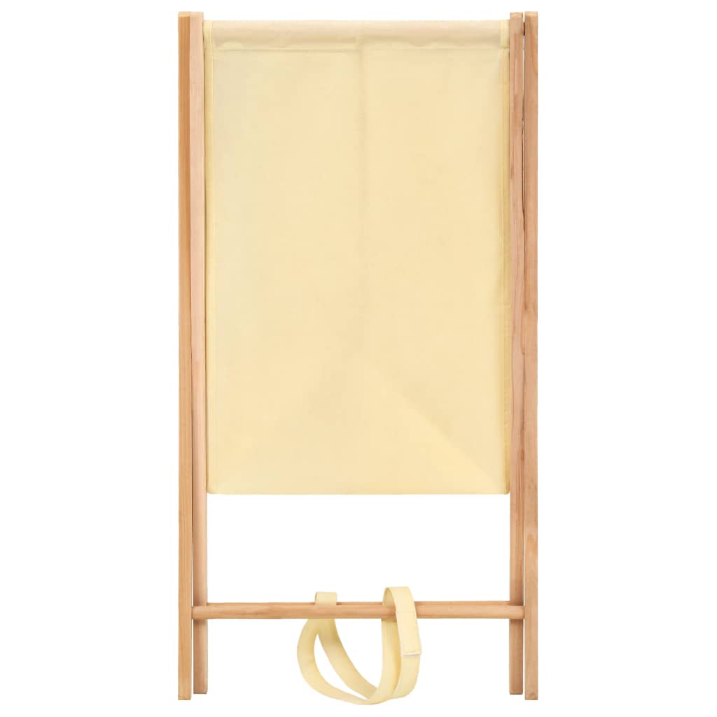Laundry basket cedar wood and fabric beige 42x41x64 cm