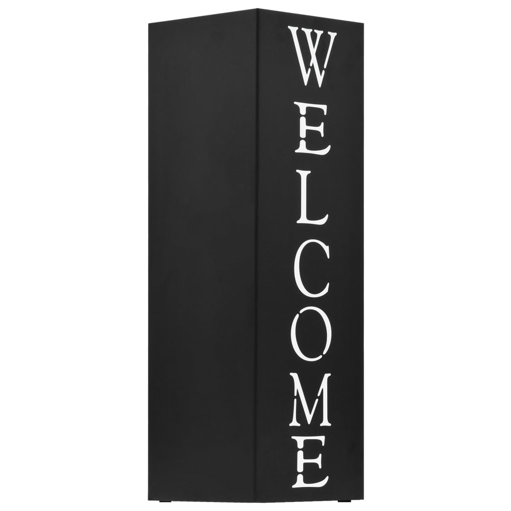 Umbrella stand Welcome steel black