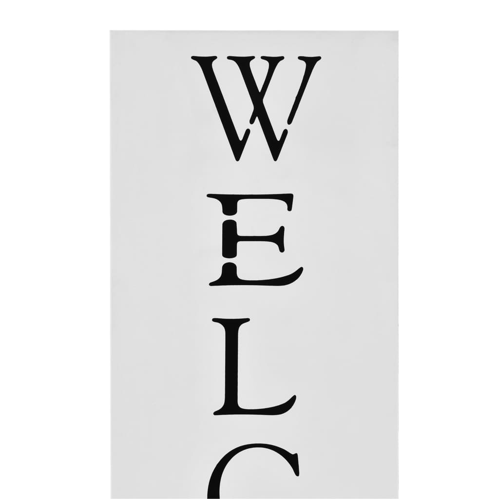 Umbrella stand Welcome steel white