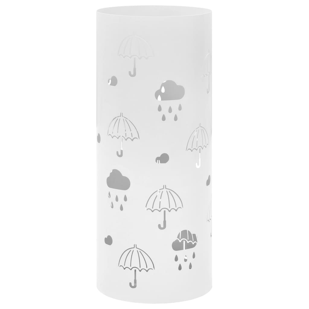 Umbrella stand umbrella motif steel white