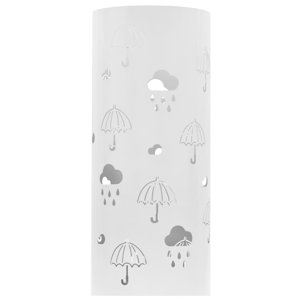 Umbrella stand umbrella motif steel white