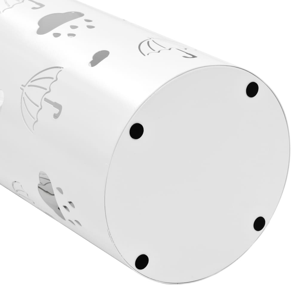 Umbrella stand umbrella motif steel white