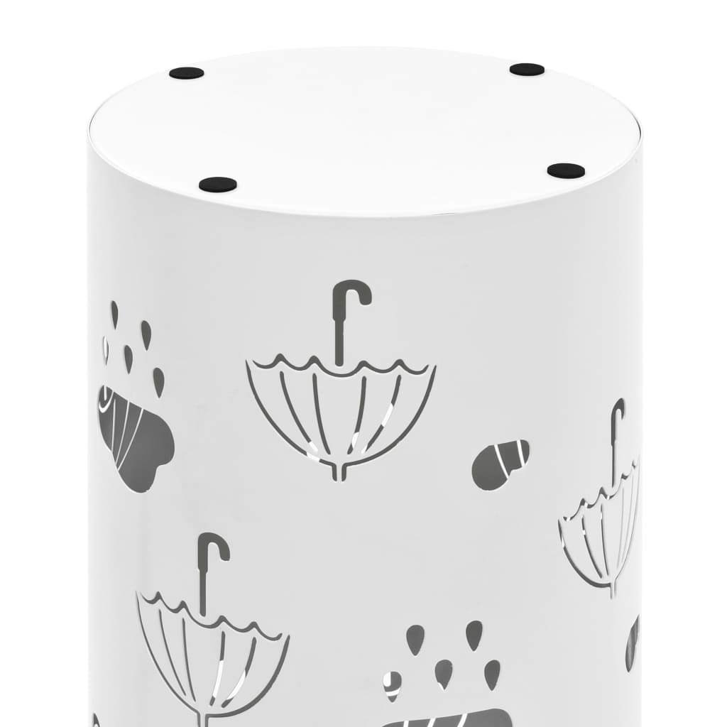 Umbrella stand umbrella motif steel white