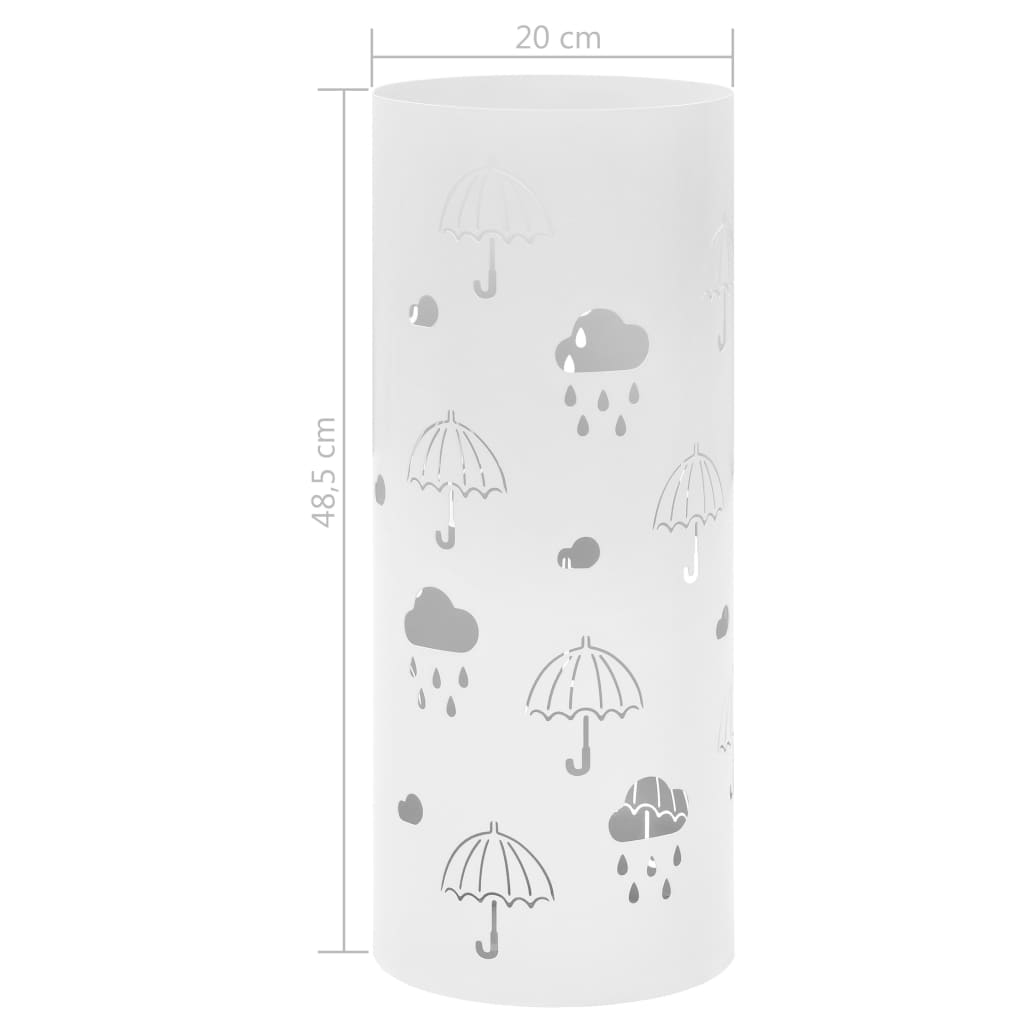 Umbrella stand umbrella motif steel white