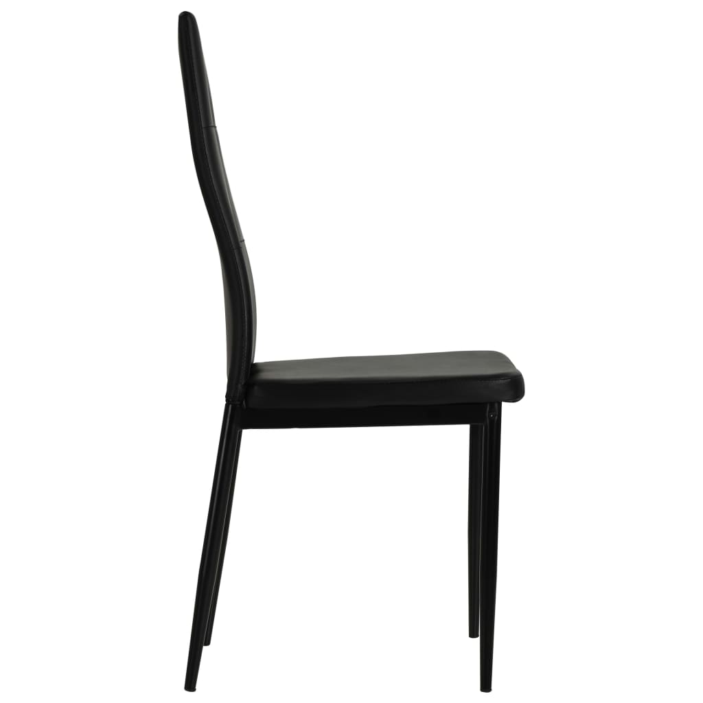 Dining Chairs 4 pcs. Black Faux Leather