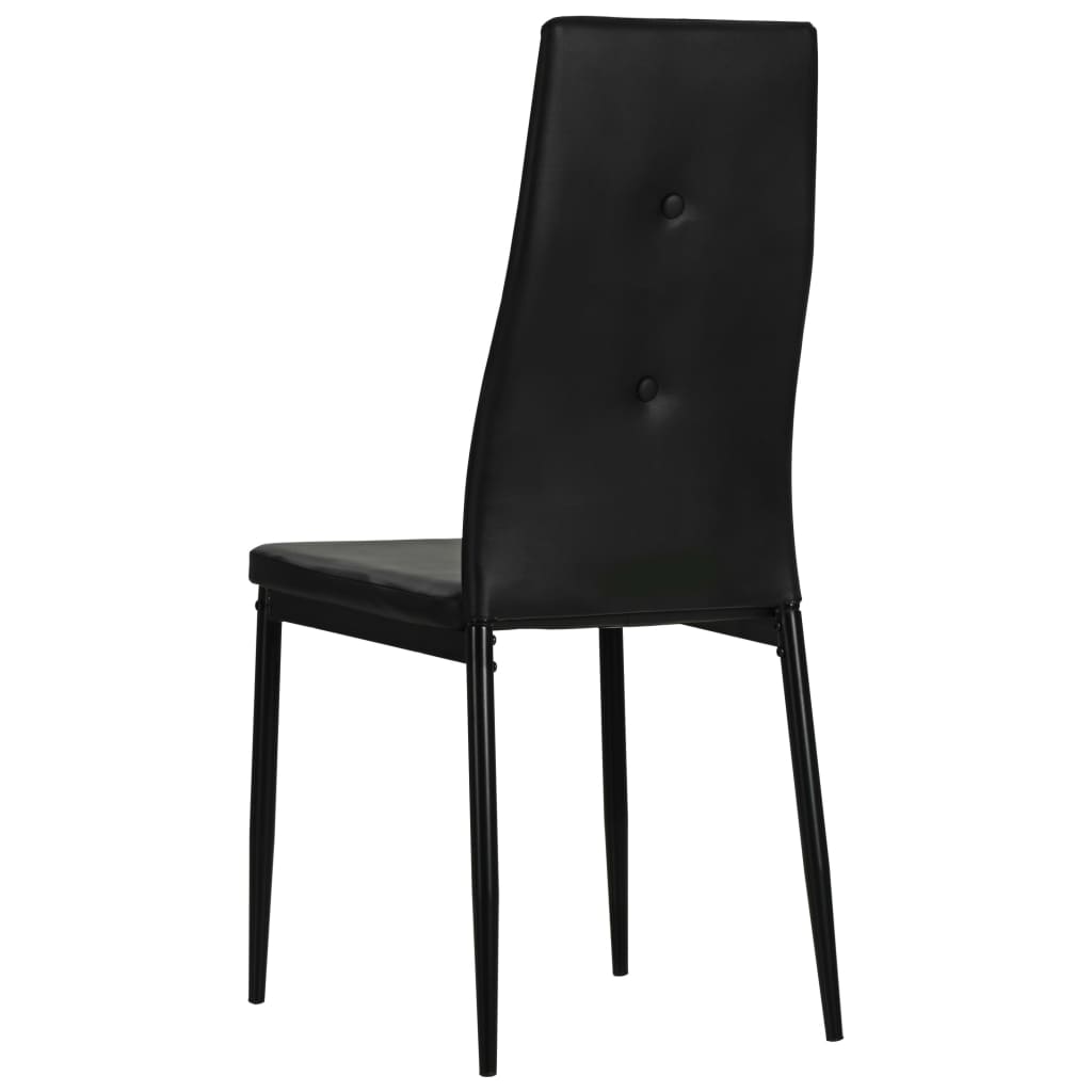 Dining Chairs 4 pcs. Black Faux Leather