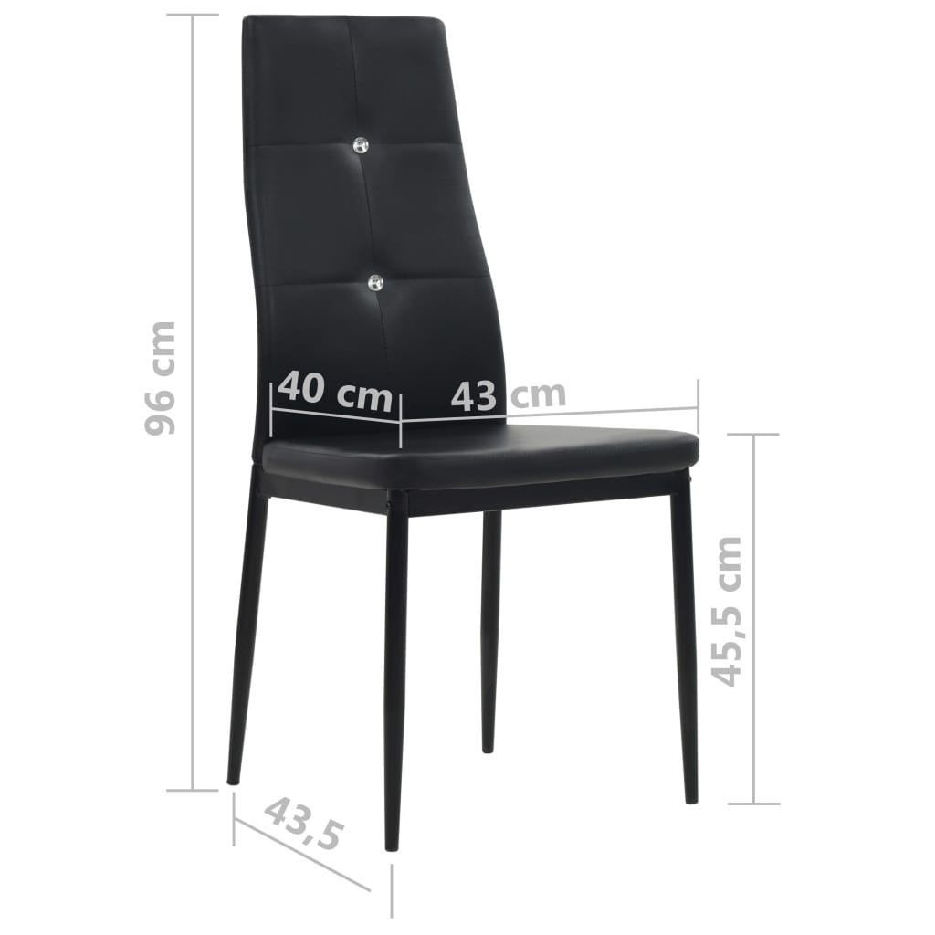 Dining Chairs 4 pcs. Black Faux Leather