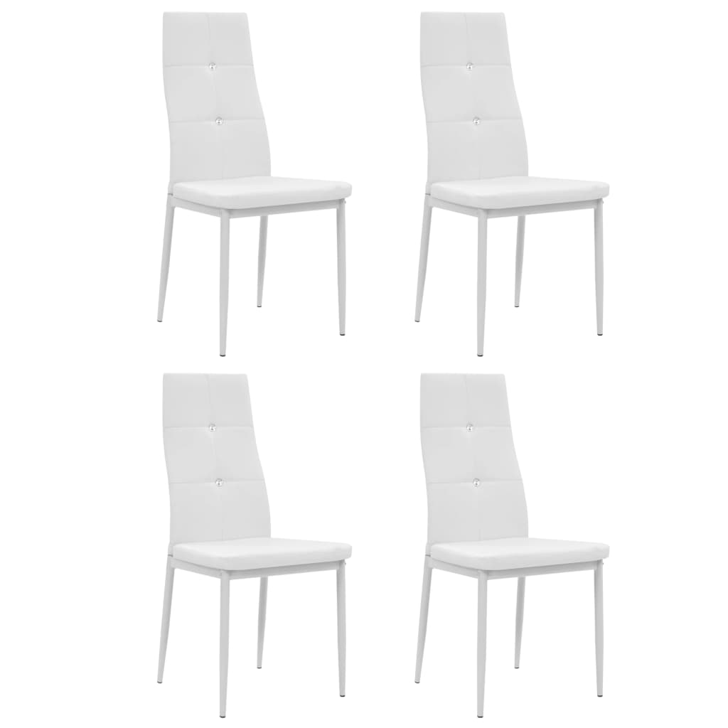 Dining Chairs 4 pcs. White Faux Leather
