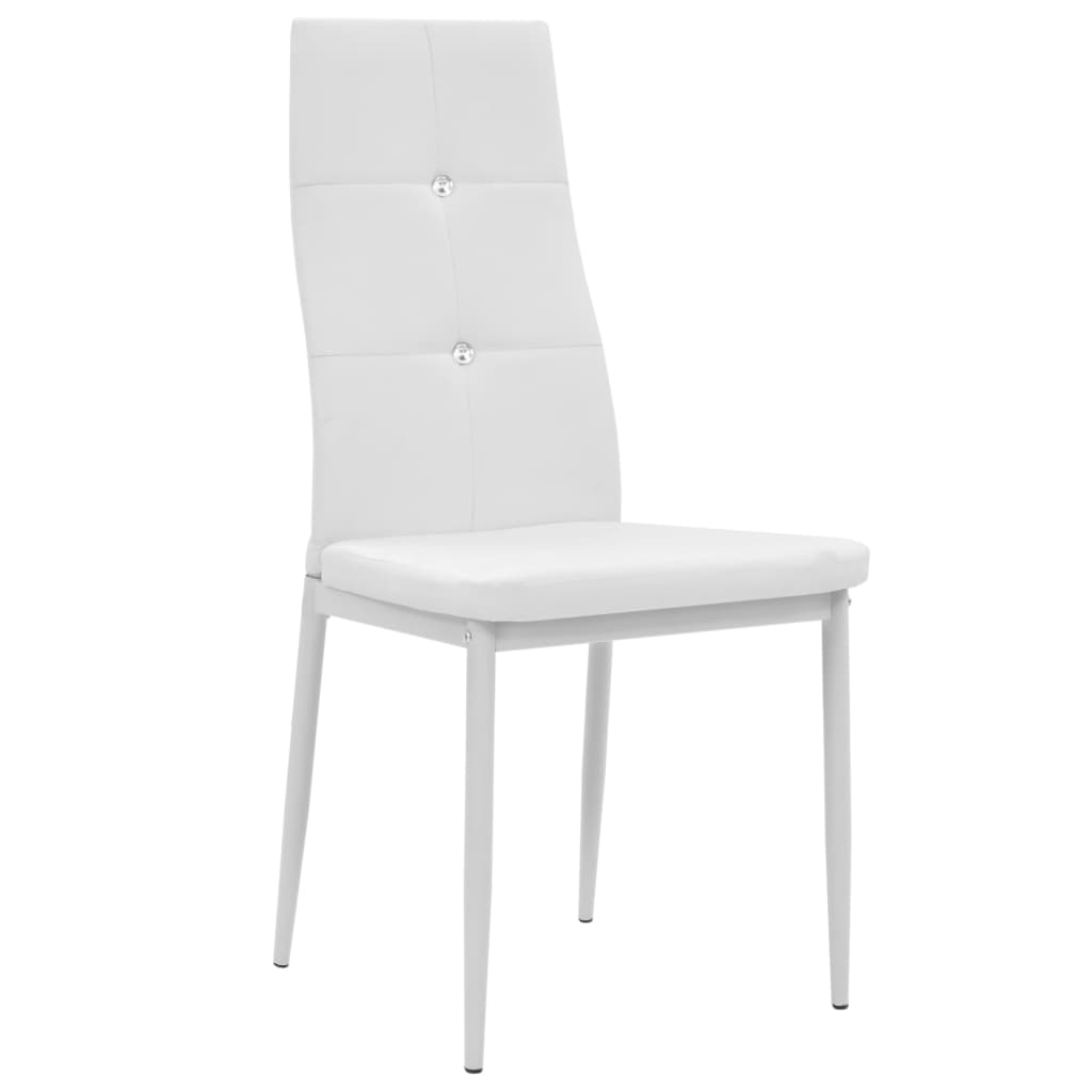 Dining Chairs 4 pcs. White Faux Leather