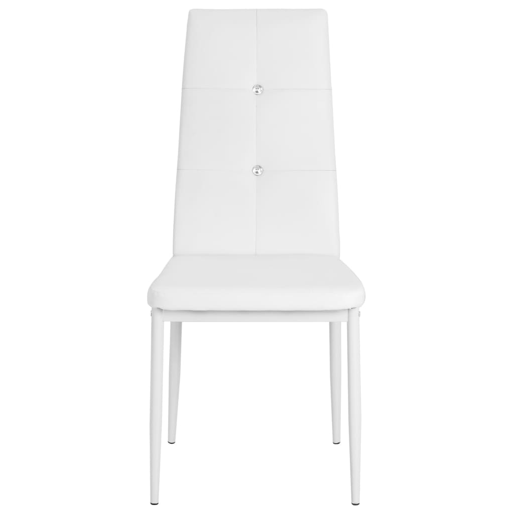Dining Chairs 4 pcs. White Faux Leather
