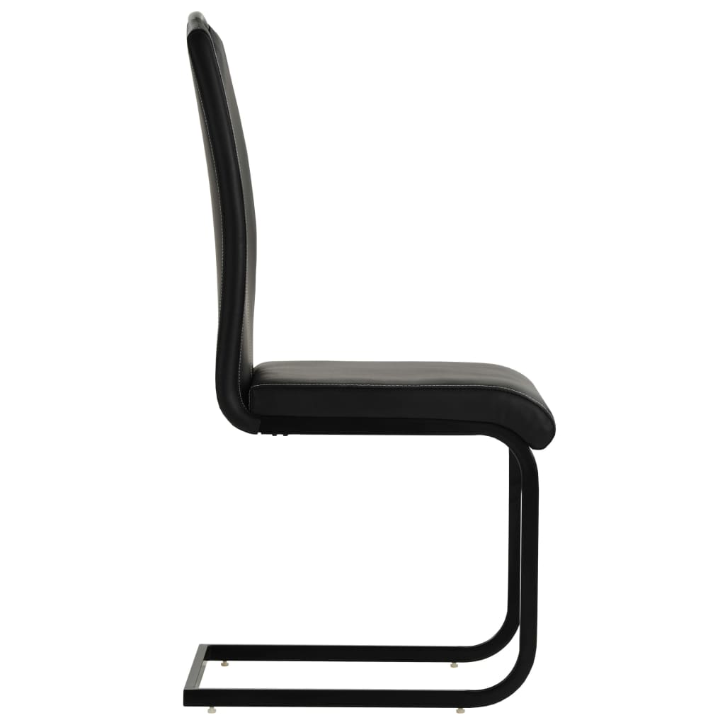 Cantilever chairs 4 pcs. Black artificial leather