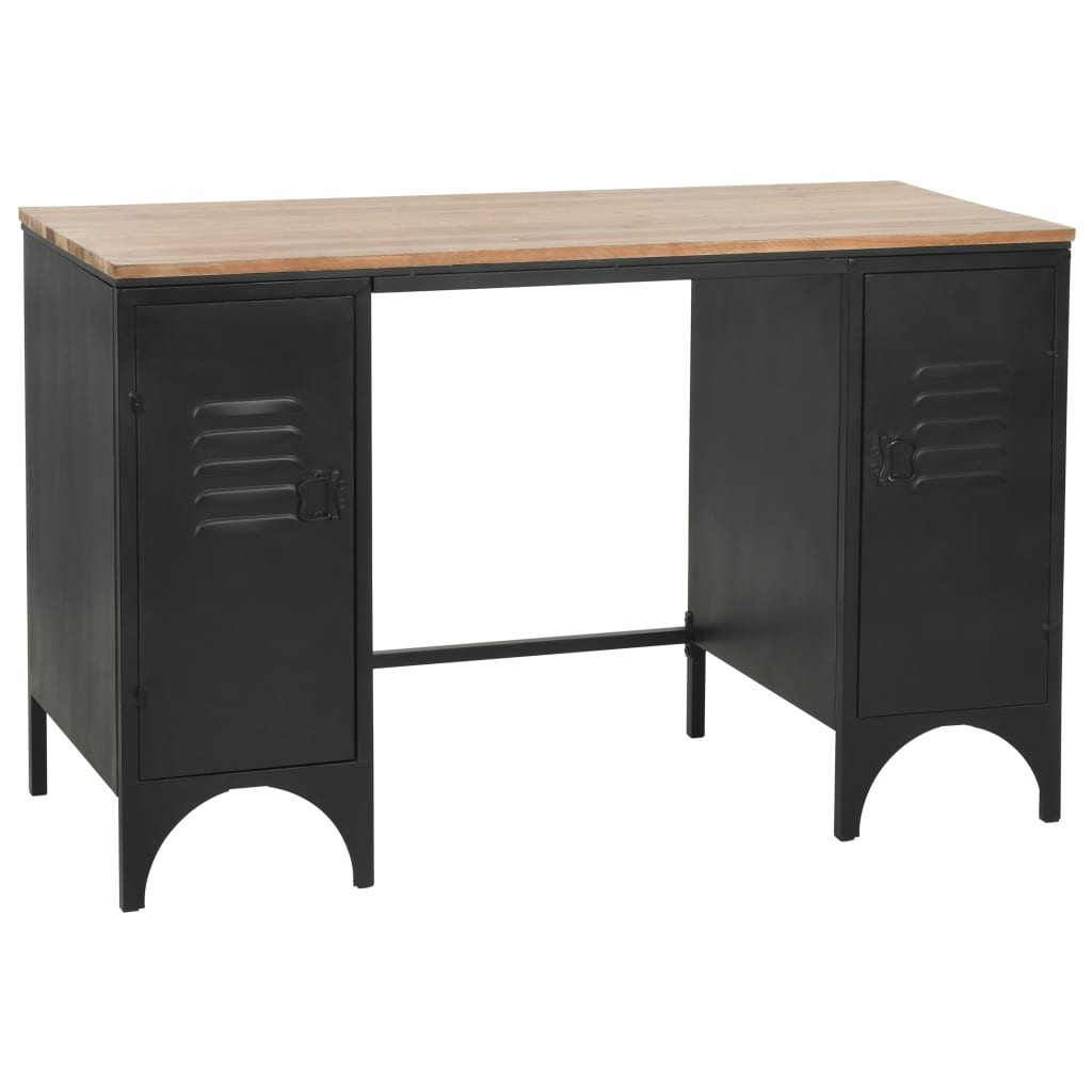 Desk with stand made of solid fir wood and steel 120x50x76 cm