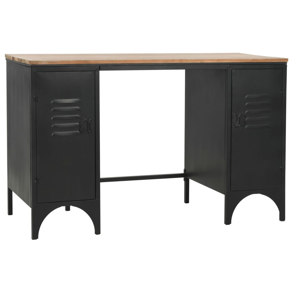 Desk with stand made of solid fir wood and steel 120x50x76 cm