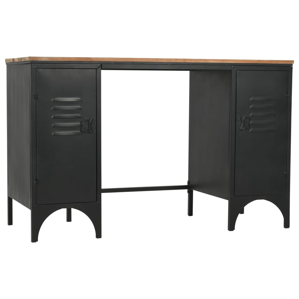 Desk with stand made of solid fir wood and steel 120x50x76 cm