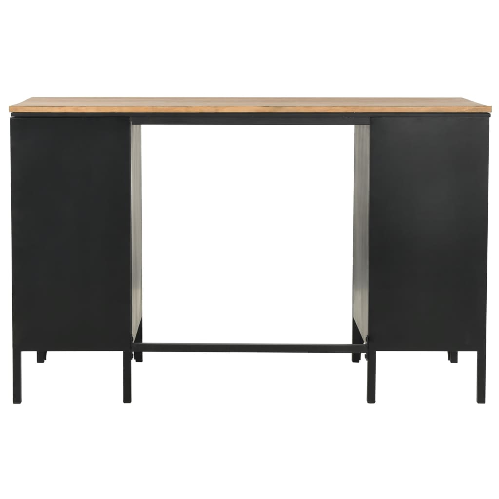 Desk with stand made of solid fir wood and steel 120x50x76 cm