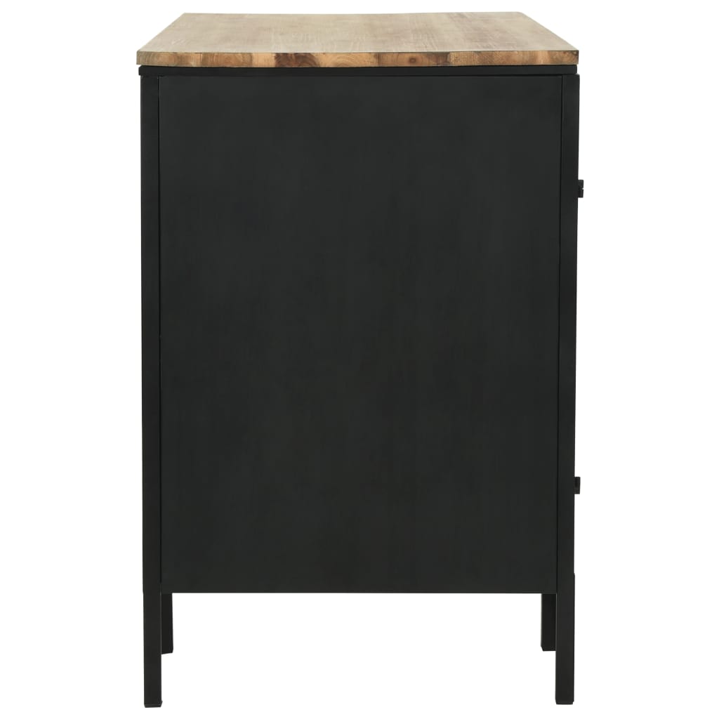Desk with stand made of solid fir wood and steel 120x50x76 cm