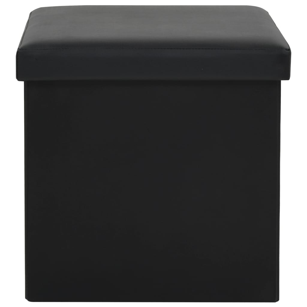 Hocker mit Stauraum 2 Stk. Schwarz Kunstleder