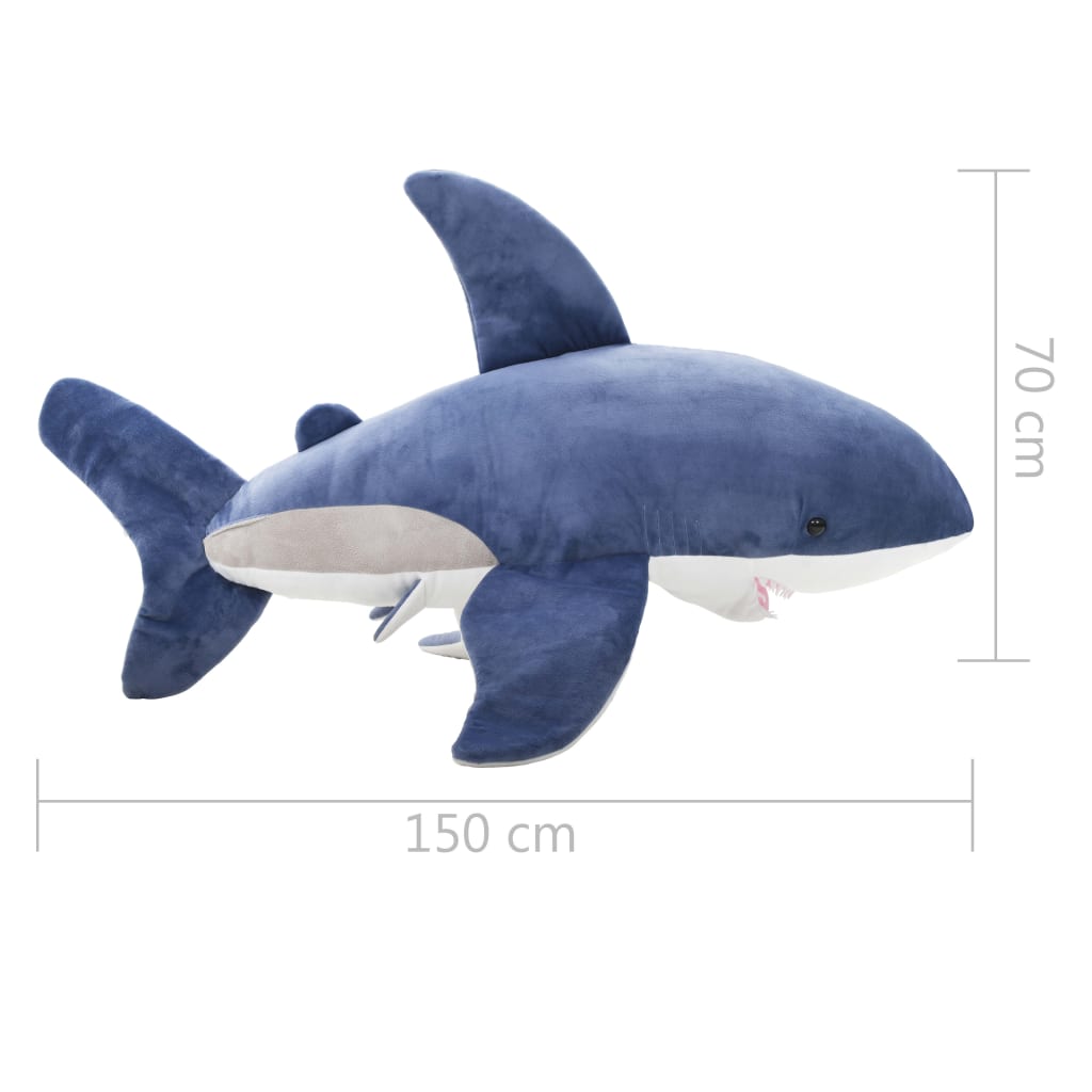 Great White Shark Plush Toy Blue and White