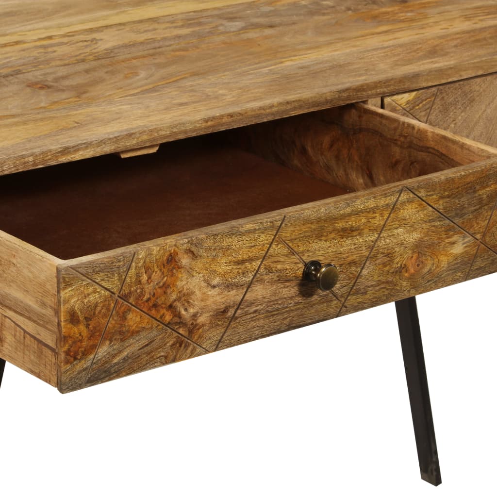 Desk with drawers made of solid mango wood 110×50×76 cm