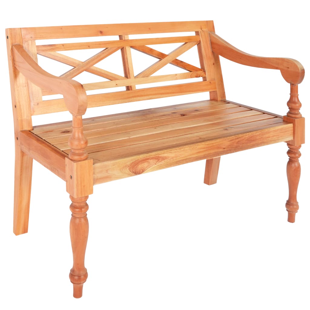 Batavia bench 98 cm solid mahogany wood light brown