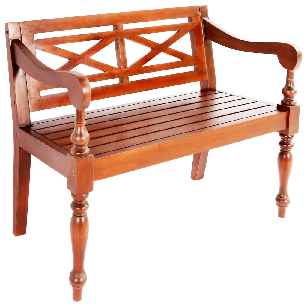 Batavia bench 98 cm mahogany solid wood dark brown