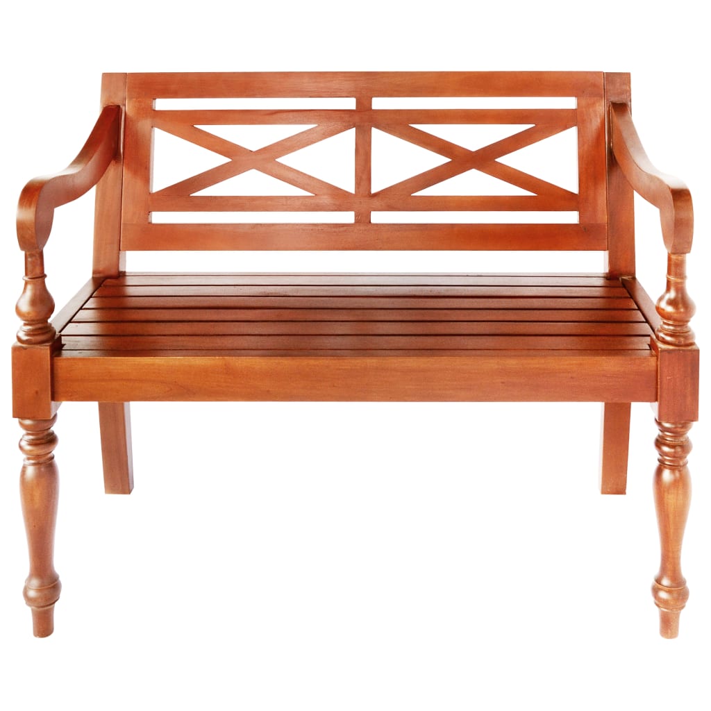 Batavia bench 98 cm mahogany solid wood dark brown