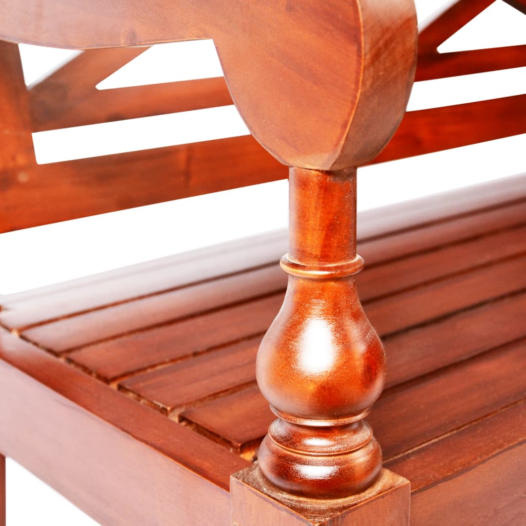 Batavia bench 98 cm mahogany solid wood dark brown