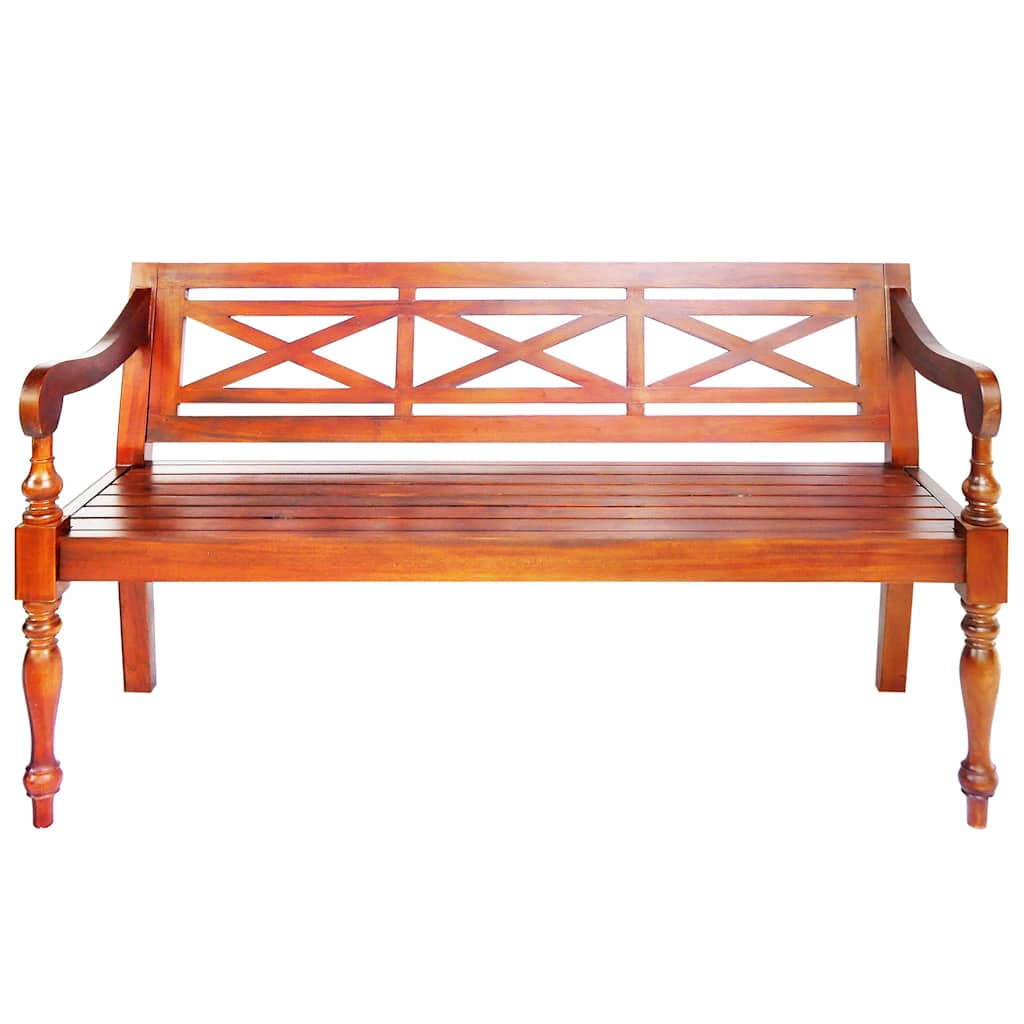Batavia bench 136 cm mahogany solid wood dark brown
