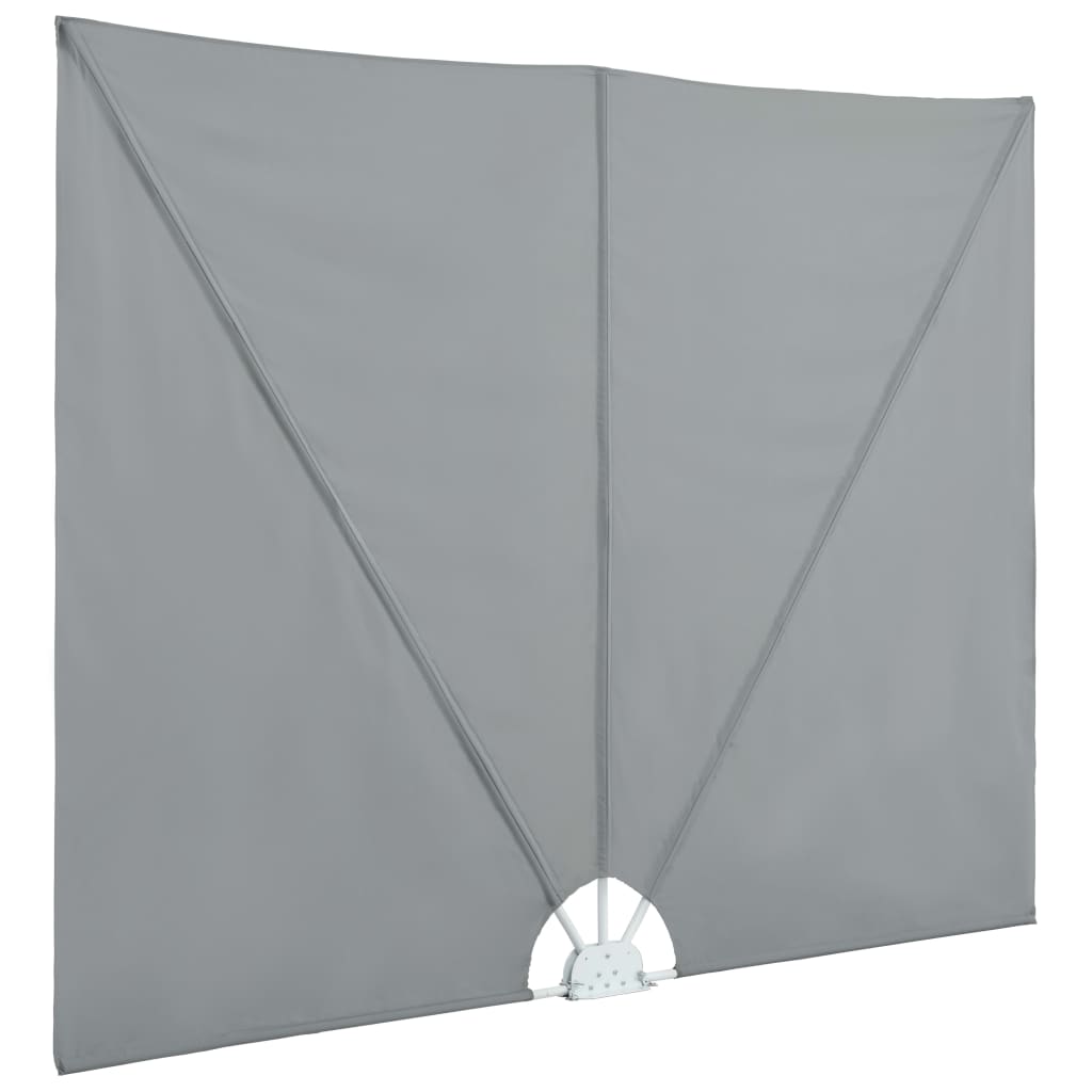 Faltbarer Terrassen-Seitenfächer Grau 300×150 cm