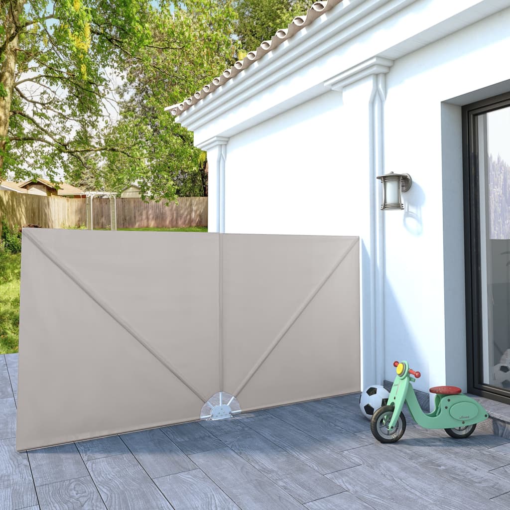 Faltbarer Terrassen-Seitenfächer Creme 300×150 cm