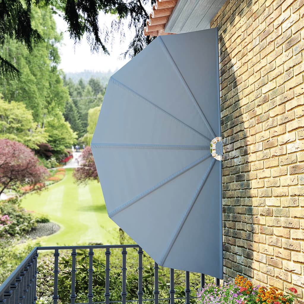 Faltbarer Terrassen-Seitenfächer Grau 160 cm
