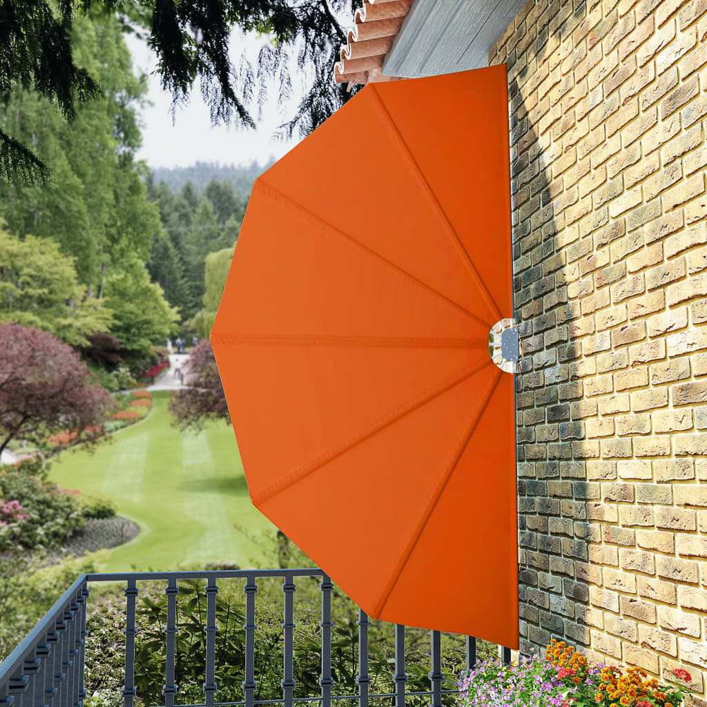 Foldable patio side fan terracotta red 160 cm