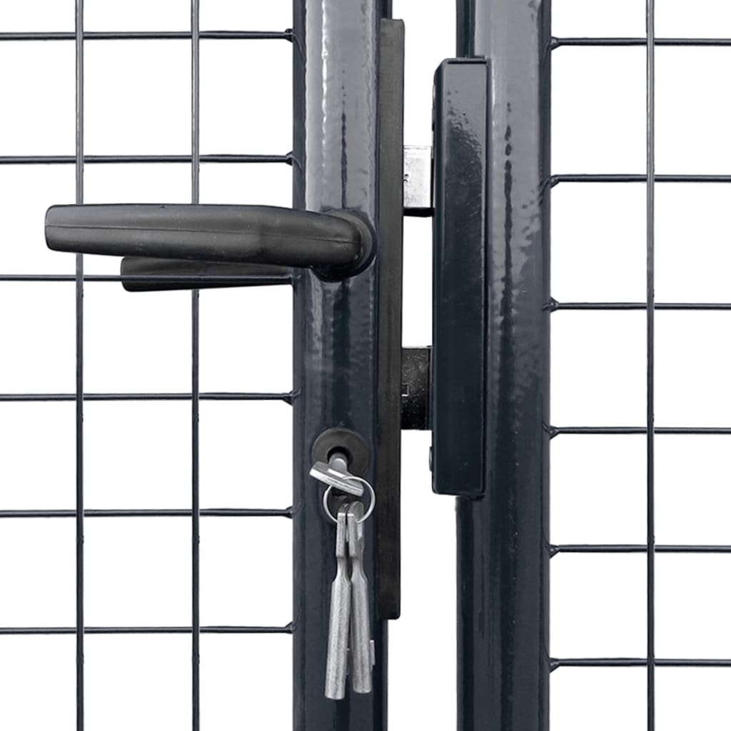 Gitter-Gartentor Verzinkter Stahl 306 x 100 cm Grau
