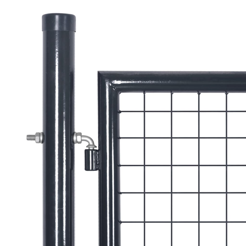 Gitter-Gartentor Verzinkter Stahl 306 x 175 cm Grau