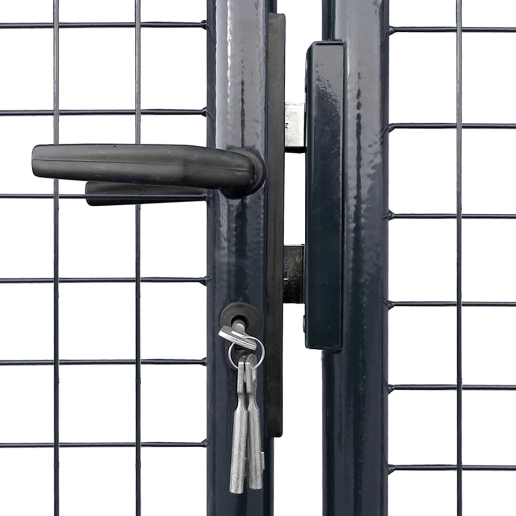 Gitter-Gartentor Verzinkter Stahl 306 x 175 cm Grau