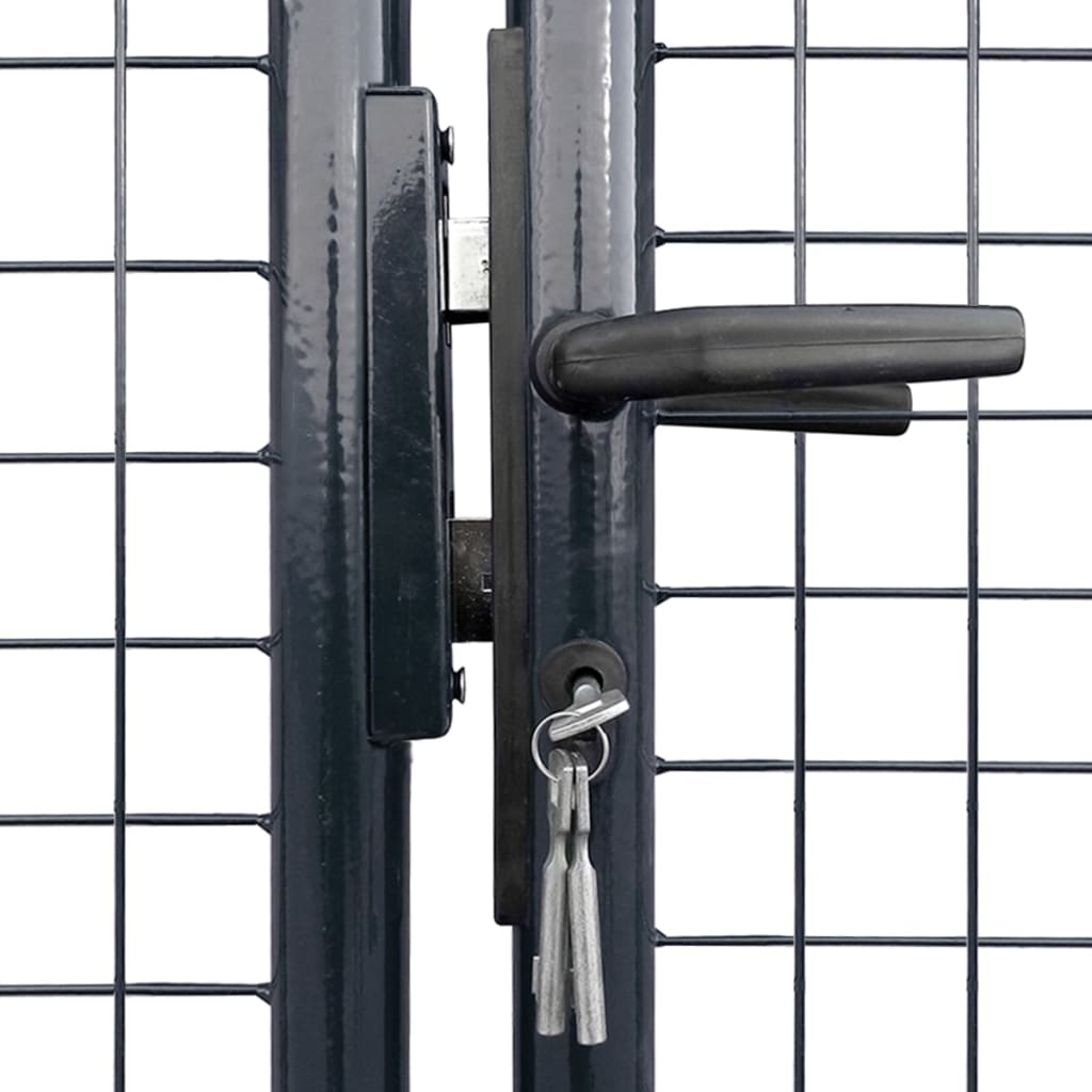 Gitter-Gartentor Verzinkter Stahl 415 x 150 cm Grau