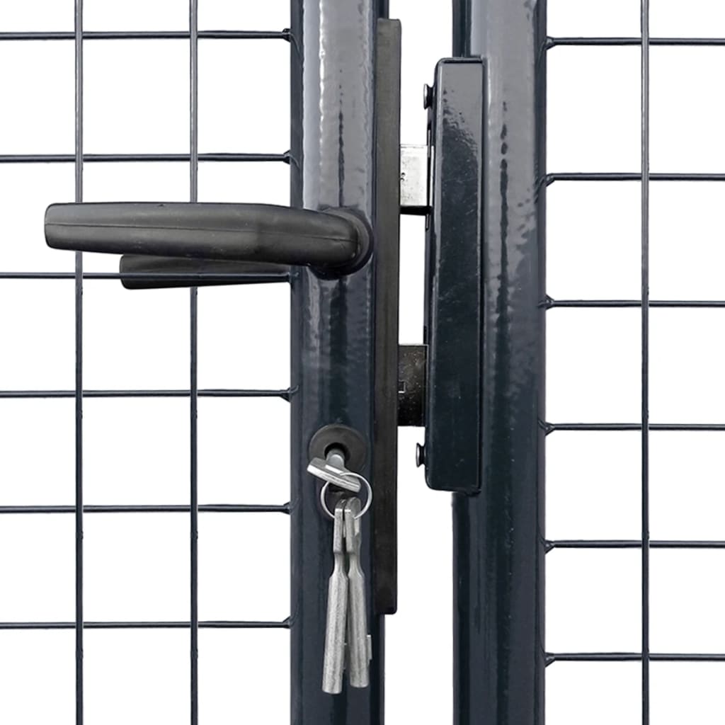 Gitter-Gartentor Verzinkter Stahl 415 x 175 cm Grau