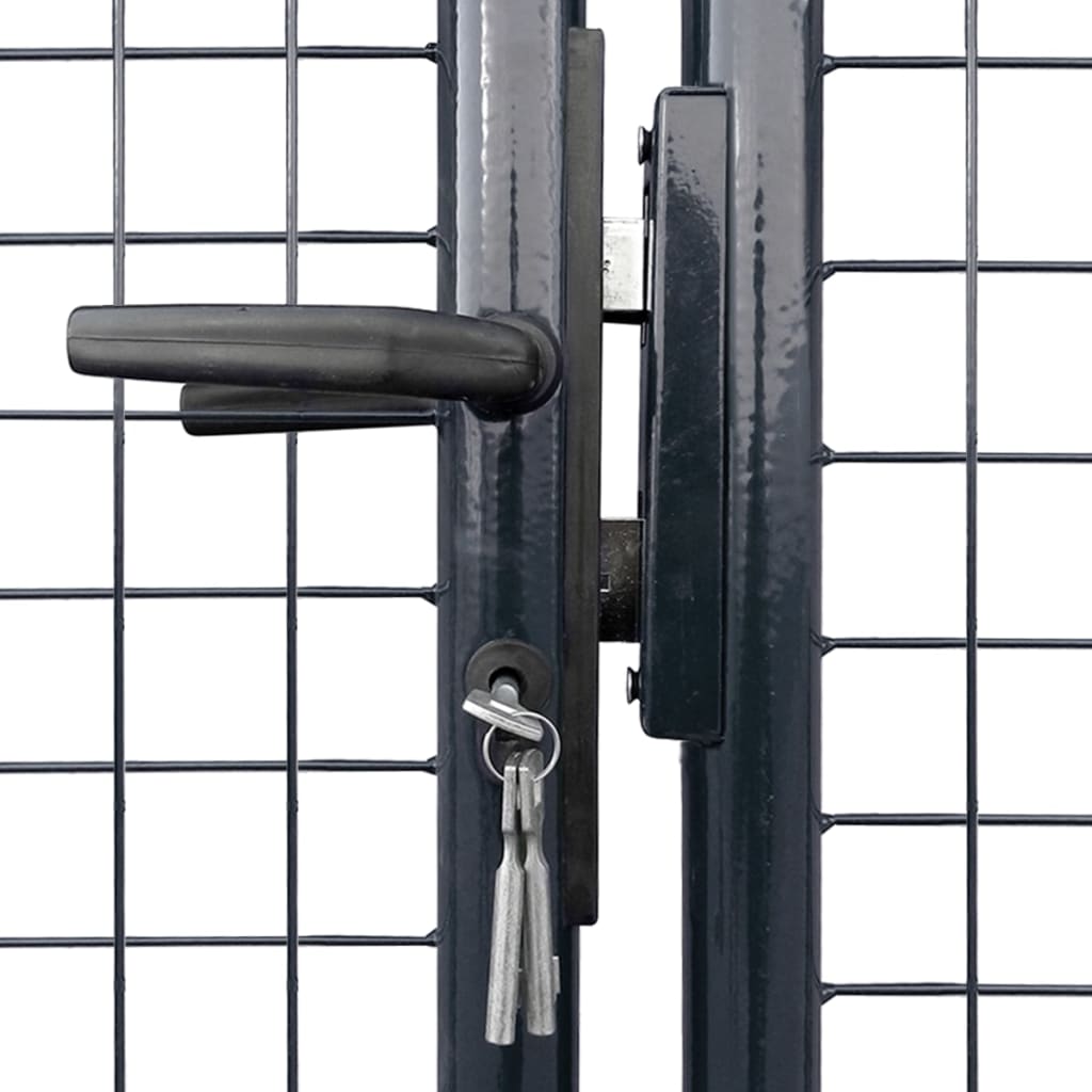 Gitter-Gartentor Verzinkter Stahl 415 x 200 cm Grau