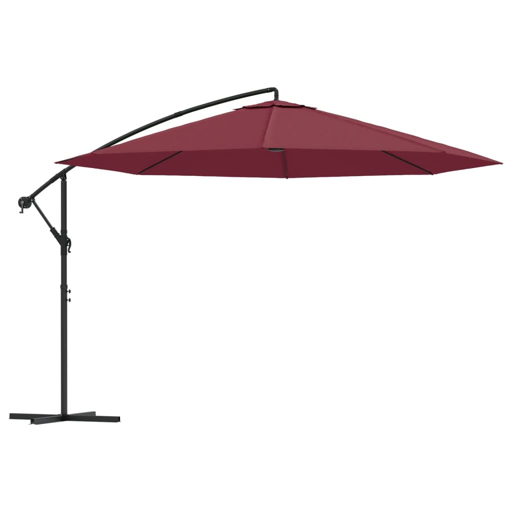 Ampelschirm mit Aluminium-Mast 350 cm Bordeauxrot
