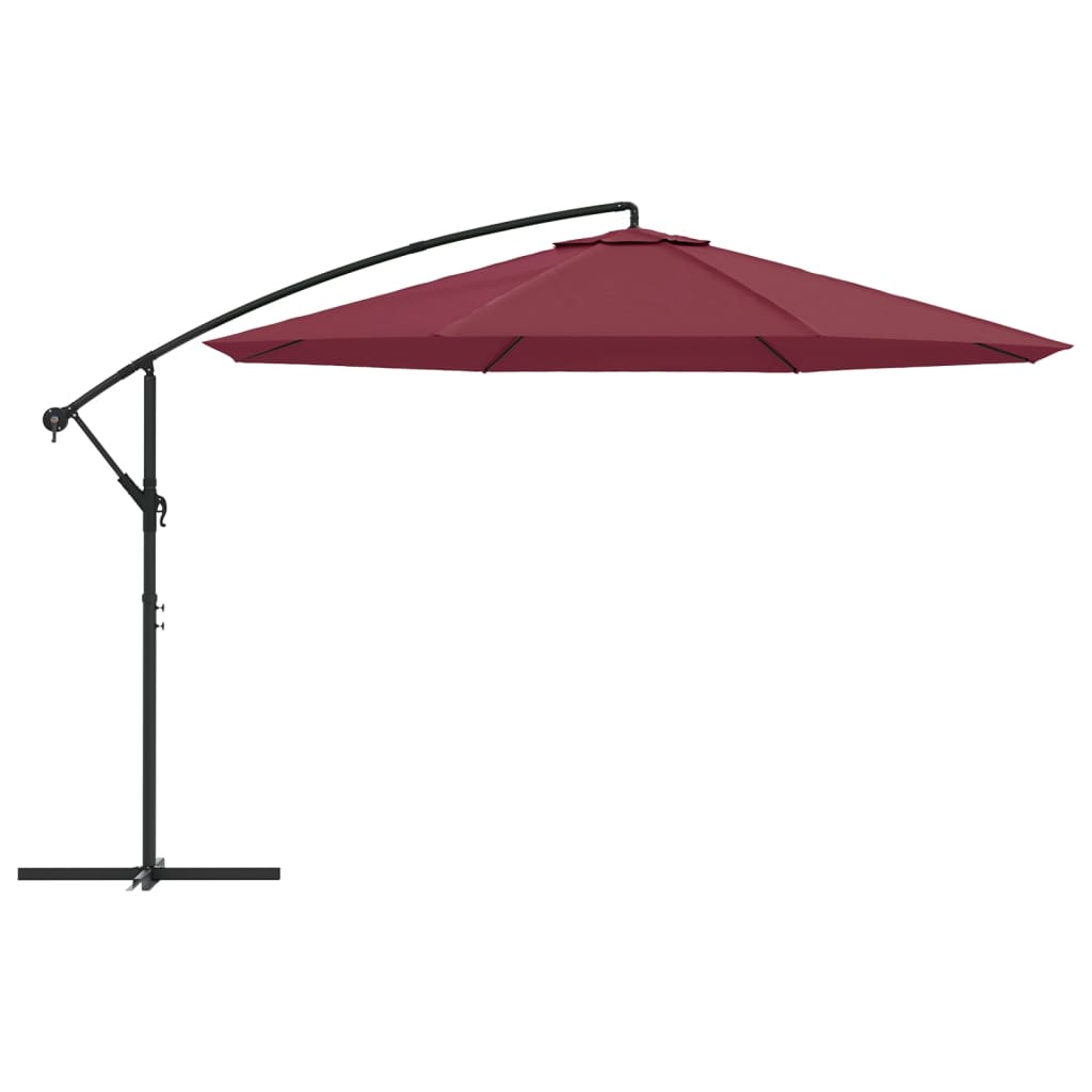 Ampelschirm mit Aluminium-Mast 350 cm Bordeauxrot