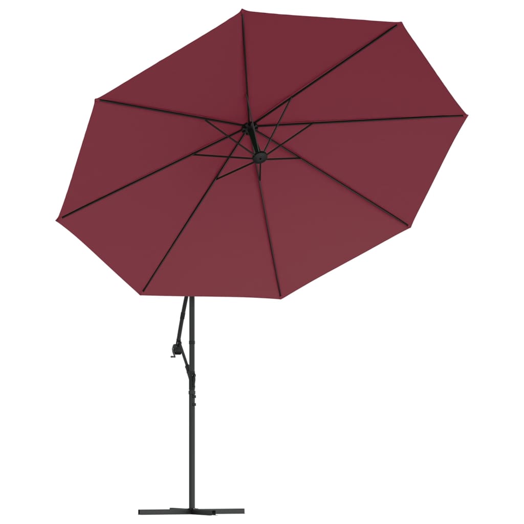 Ampelschirm mit Aluminium-Mast 350 cm Bordeauxrot