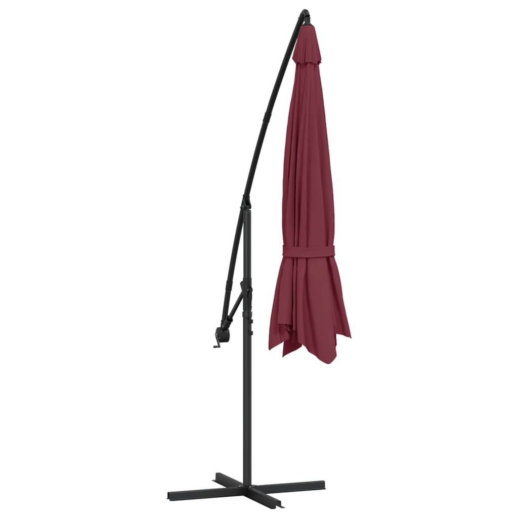 Ampelschirm mit Aluminium-Mast 350 cm Bordeauxrot