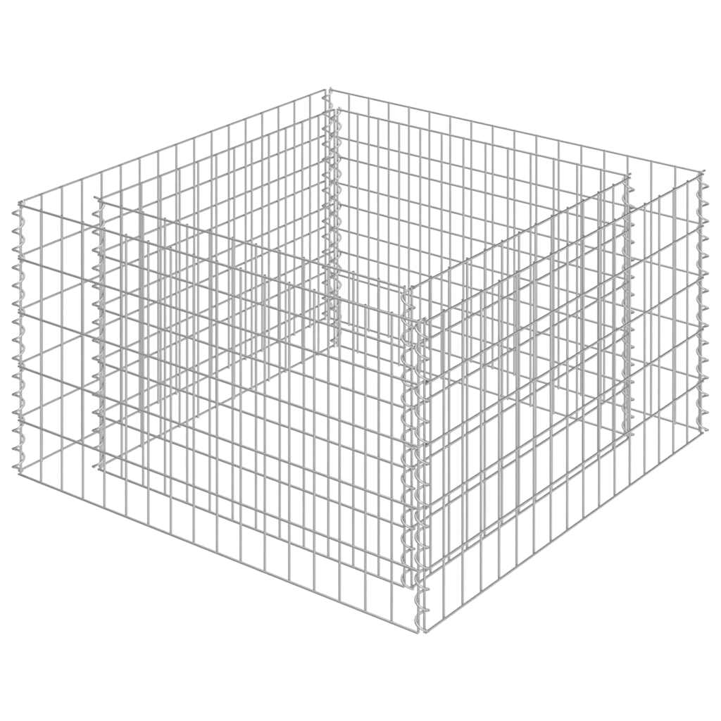 Gabionen-Hochbeet Verzinkter Stahl 90×90×50 cm