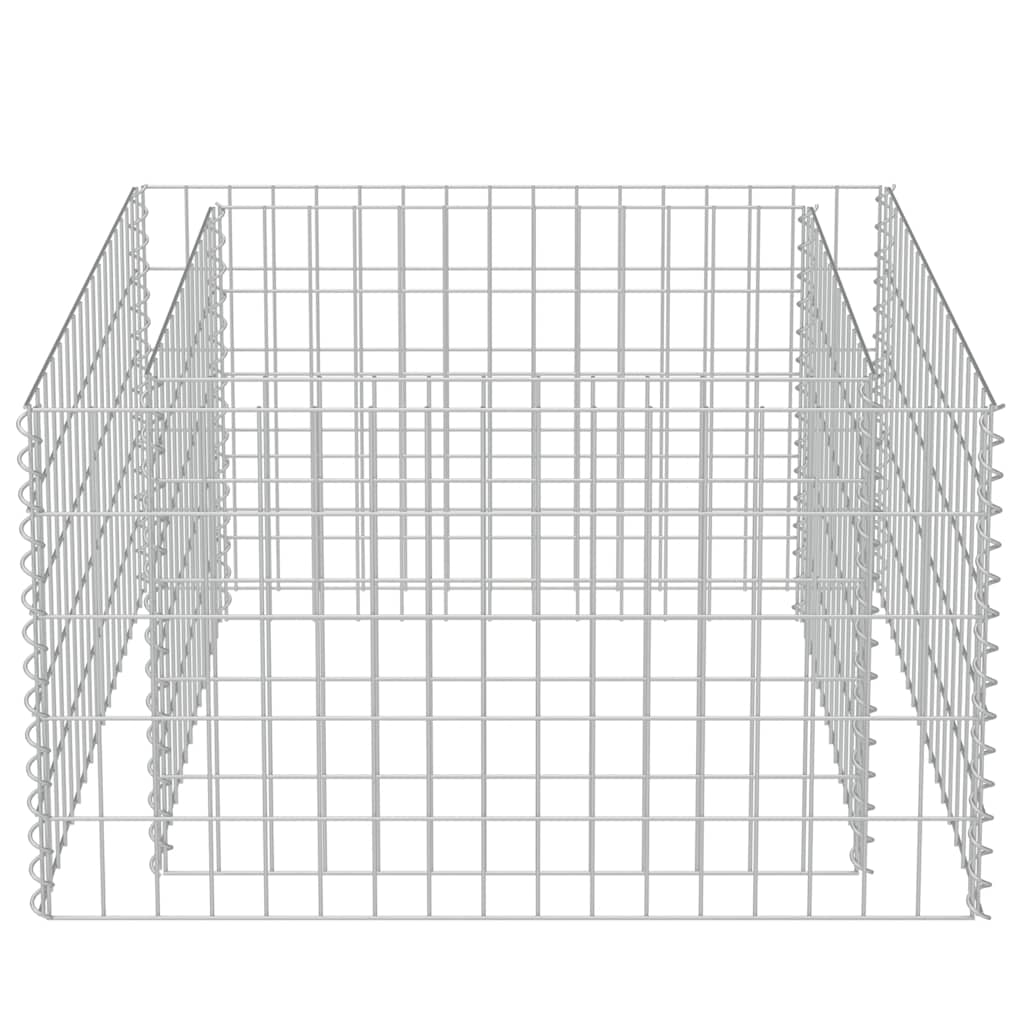 Gabionen-Hochbeet Verzinkter Stahl 90×90×50 cm