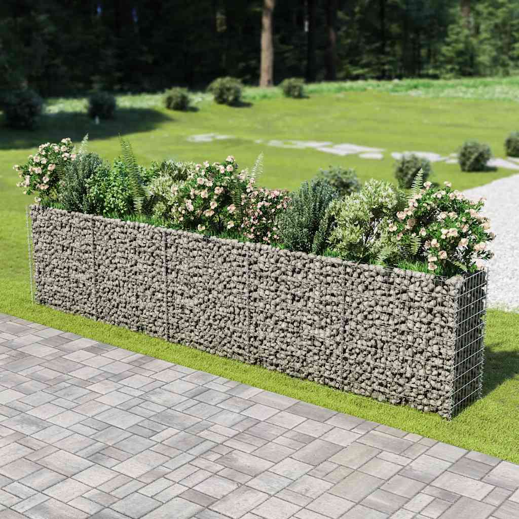 Gabionen-Hochbeet Verzinkter Stahl 450×50×100 cm