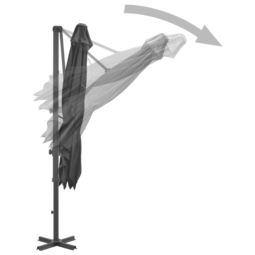 Cantilever umbrella with aluminum pole 250x250 cm anthracite