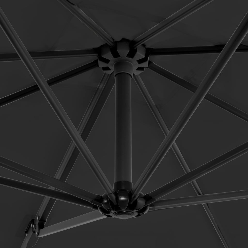 Cantilever umbrella with aluminum pole 250x250 cm anthracite