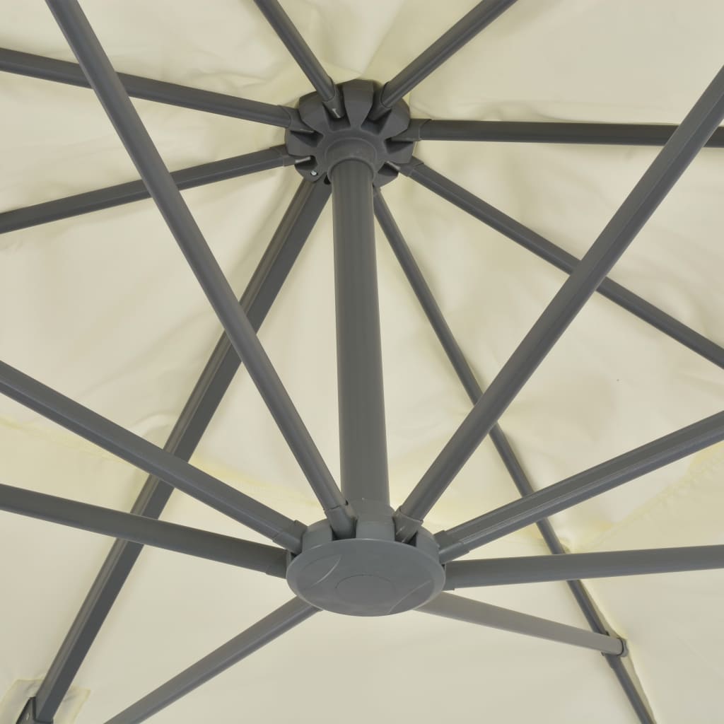 Cantilever umbrella with aluminum pole 400x300 cm sand white