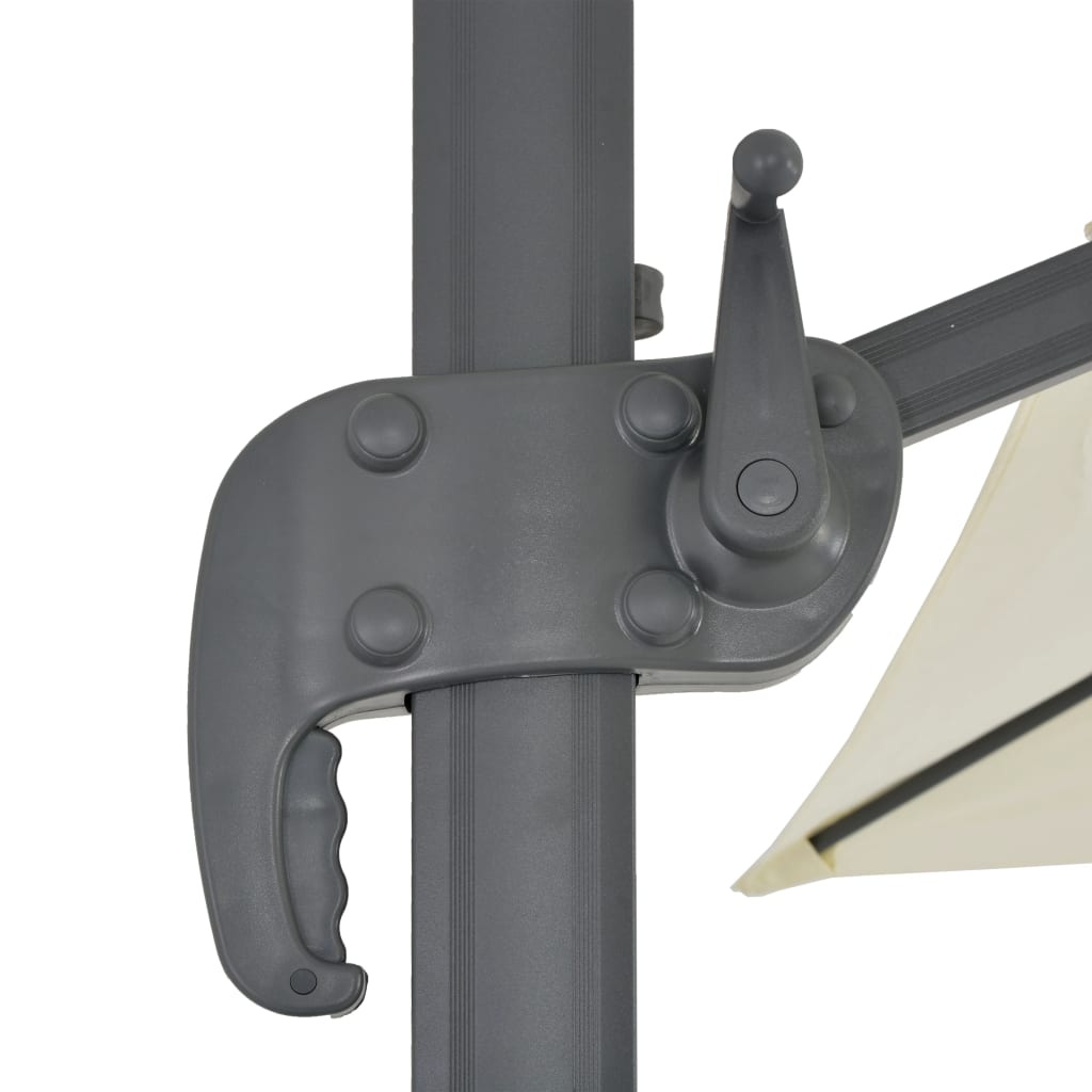 Cantilever umbrella with aluminum pole 400x300 cm sand white