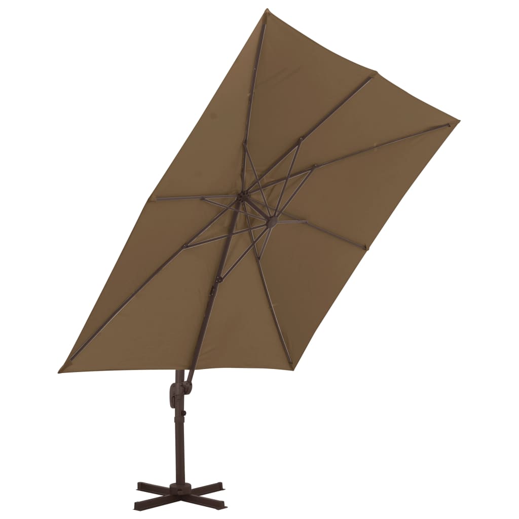 Cantilever umbrella with aluminum pole 300x300 cm Taupe